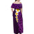 Purple Tropical Plumeria With Galaxy Polynesian Art Family Matching Off Shoulder Maxi Dress and Hawaiian Shirt LT14 - Polynesian Pride