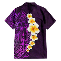 Purple Tropical Plumeria With Galaxy Polynesian Art Family Matching Tank Maxi Dress and Hawaiian Shirt LT14 - Polynesian Pride