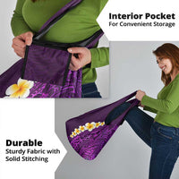 Purple Tropical Plumeria With Galaxy Polynesian Art Grocery Bag LT14 - Polynesian Pride