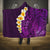 Purple Tropical Plumeria With Galaxy Polynesian Art Hooded Blanket LT14 One Size Purple - Polynesian Pride