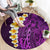 Purple Tropical Plumeria With Galaxy Polynesian Art Round Carpet LT14 - Polynesian Pride