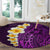 Purple Tropical Plumeria With Galaxy Polynesian Art Round Carpet LT14 - Polynesian Pride