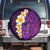 Purple Tropical Plumeria With Galaxy Polynesian Art Spare Tire Cover LT14 - Polynesian Pride