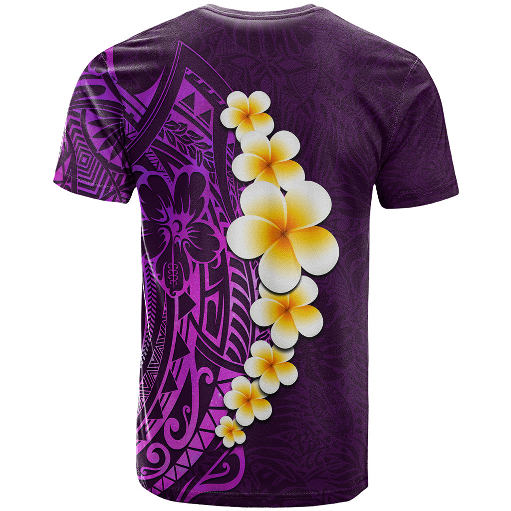 Purple Tropical Plumeria With Galaxy Polynesian Art T Shirt LT14 - Polynesian Pride