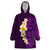 Purple Tropical Plumeria With Galaxy Polynesian Art Wearable Blanket Hoodie LT14 One Size Purple - Polynesian Pride