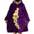 Purple Tropical Plumeria With Galaxy Polynesian Art Wearable Blanket Hoodie LT14 - Polynesian Pride