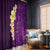 Purple Tropical Plumeria With Galaxy Polynesian Art Window Curtain LT14 - Polynesian Pride