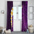 Purple Tropical Plumeria With Galaxy Polynesian Art Window Curtain LT14 - Polynesian Pride