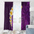 Purple Tropical Plumeria With Galaxy Polynesian Art Window Curtain LT14 - Polynesian Pride