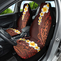Red Tropical Plumeria With Galaxy Polynesian Art Car Seat Cover LT14 - Polynesian Pride