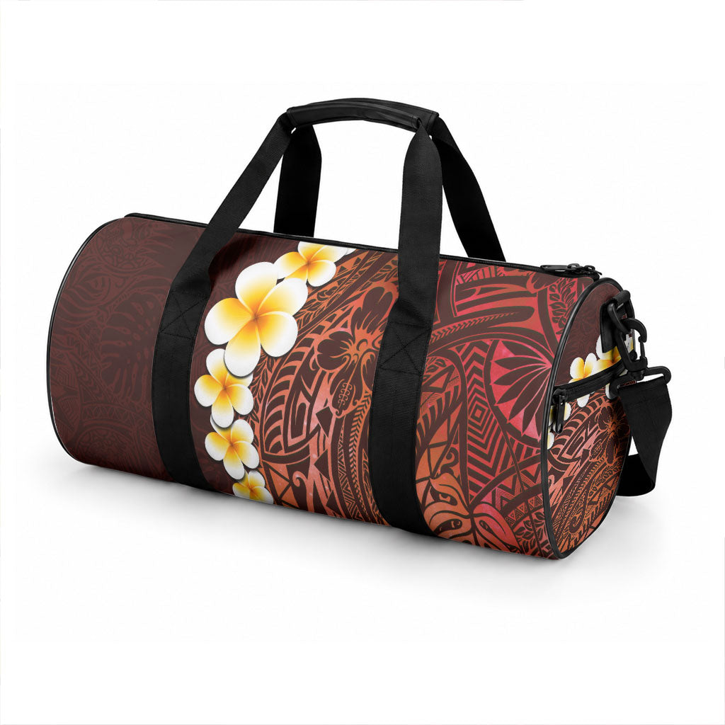 Red Tropical Plumeria With Galaxy Polynesian Art Duffle Bag LT14 - Polynesian Pride
