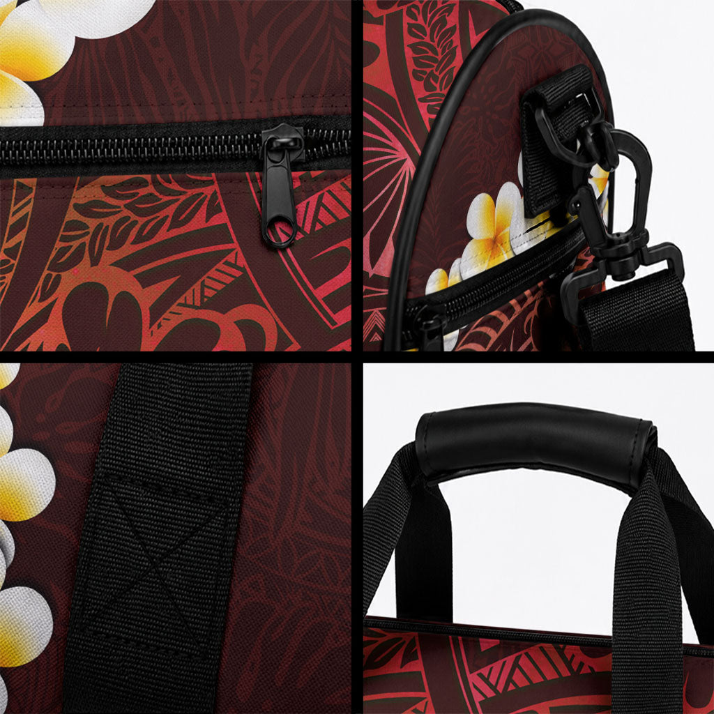 Red Tropical Plumeria With Galaxy Polynesian Art Duffle Bag LT14 - Polynesian Pride