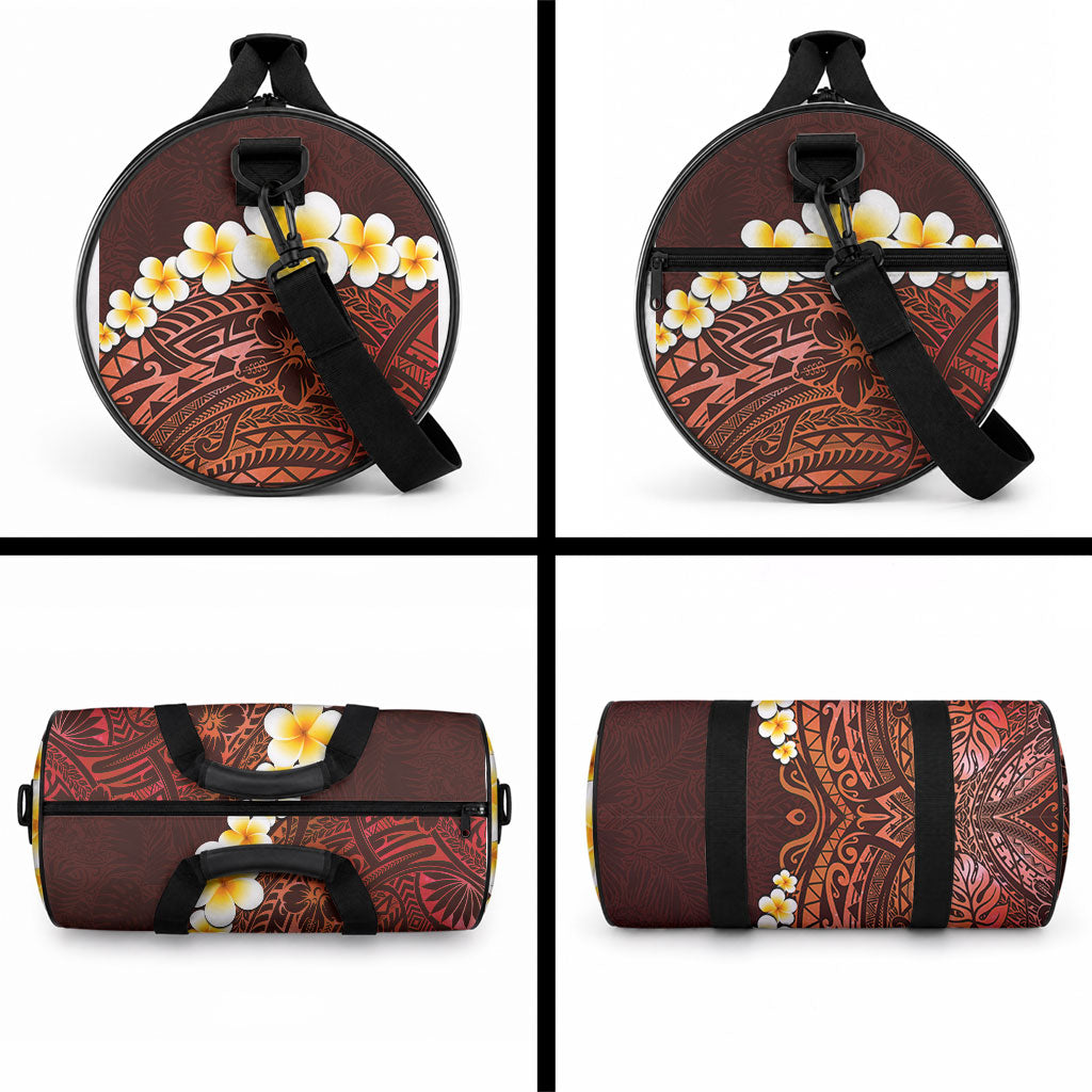 Red Tropical Plumeria With Galaxy Polynesian Art Duffle Bag LT14 - Polynesian Pride