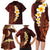 Red Tropical Plumeria With Galaxy Polynesian Art Family Matching Long Sleeve Bodycon Dress and Hawaiian Shirt LT14 - Polynesian Pride