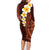 Red Tropical Plumeria With Galaxy Polynesian Art Family Matching Long Sleeve Bodycon Dress and Hawaiian Shirt LT14 - Polynesian Pride