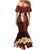 Red Tropical Plumeria With Galaxy Polynesian Art Family Matching Mermaid Dress and Hawaiian Shirt LT14 - Polynesian Pride