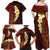 Red Tropical Plumeria With Galaxy Polynesian Art Family Matching Off Shoulder Maxi Dress and Hawaiian Shirt LT14 - Polynesian Pride