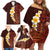 Red Tropical Plumeria With Galaxy Polynesian Art Family Matching Off Shoulder Short Dress and Hawaiian Shirt LT14 - Polynesian Pride