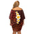 Red Tropical Plumeria With Galaxy Polynesian Art Family Matching Off Shoulder Short Dress and Hawaiian Shirt LT14 - Polynesian Pride