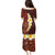 Red Tropical Plumeria With Galaxy Polynesian Art Family Matching Puletasi Dress and Hawaiian Shirt LT14 - Polynesian Pride