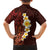 Red Tropical Plumeria With Galaxy Polynesian Art Family Matching Short Sleeve Bodycon Dress and Hawaiian Shirt LT14 - Polynesian Pride