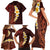 Red Tropical Plumeria With Galaxy Polynesian Art Family Matching Short Sleeve Bodycon Dress and Hawaiian Shirt LT14 - Polynesian Pride