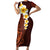 Red Tropical Plumeria With Galaxy Polynesian Art Family Matching Short Sleeve Bodycon Dress and Hawaiian Shirt LT14 Mom's Dress Red - Polynesian Pride