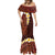 Red Tropical Plumeria With Galaxy Polynesian Art Mermaid Dress LT14 - Polynesian Pride