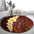 Red Tropical Plumeria With Galaxy Polynesian Art Round Carpet LT14 - Polynesian Pride