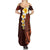 Red Tropical Plumeria With Galaxy Polynesian Art Summer Maxi Dress LT14 - Polynesian Pride