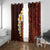 Red Tropical Plumeria With Galaxy Polynesian Art Window Curtain LT14 With Grommets Red - Polynesian Pride