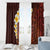 Red Tropical Plumeria With Galaxy Polynesian Art Window Curtain LT14 - Polynesian Pride