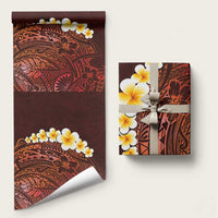 Red Polynesia Wrapping Paper Plumeria Tropical Leaves With Galaxy Polynesian Art LT14 58" × 23" Red - Polynesian Pride