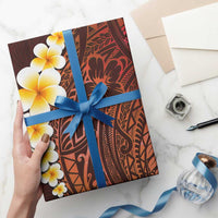 Red Polynesia Wrapping Paper Plumeria Tropical Leaves With Galaxy Polynesian Art LT14 - Polynesian Pride