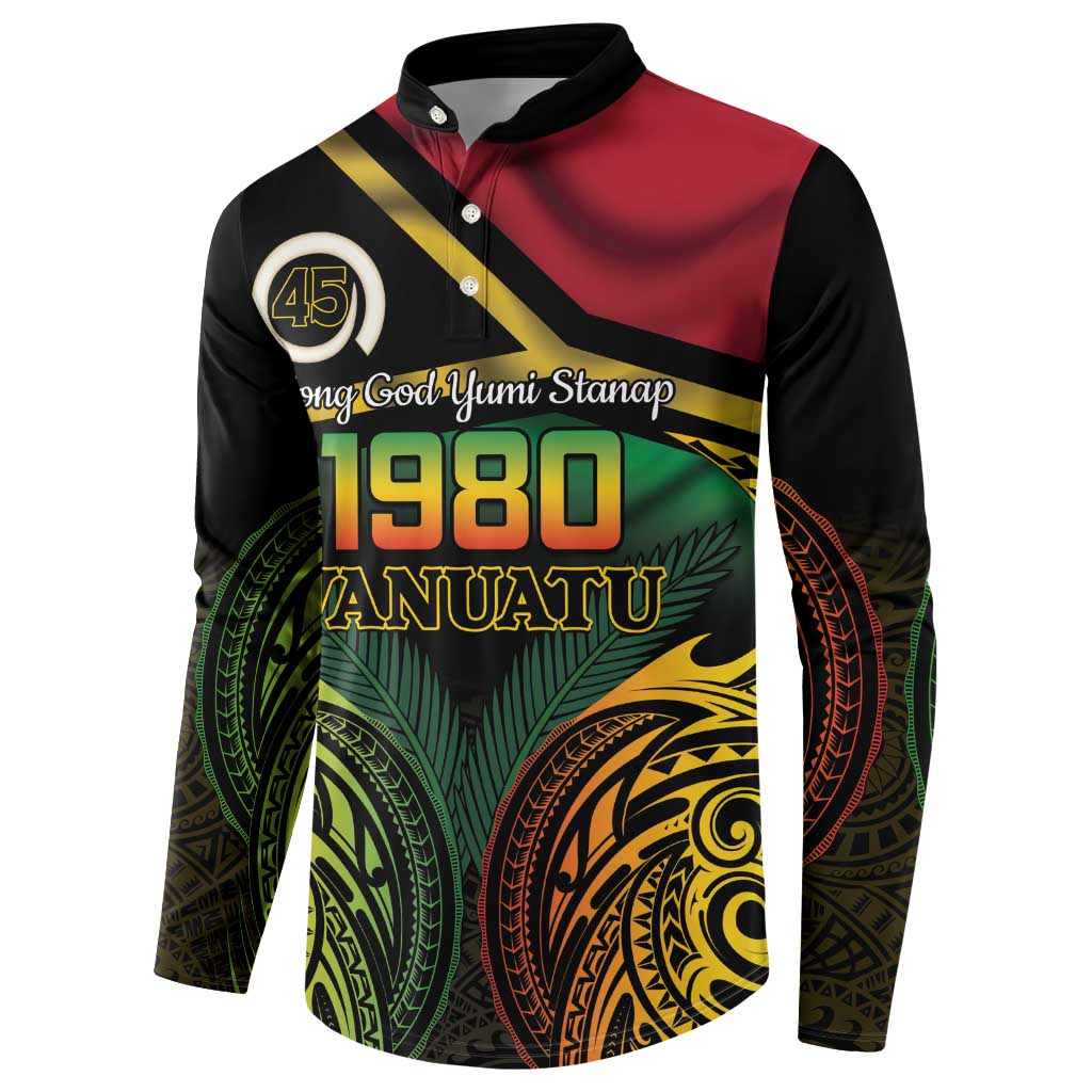 Vanuatu 1980 Button Sweatshirt Hapi 45 Yia Indipendens Anivesari LT14 - Polynesian Pride