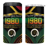 Vanuatu 1980 4 in 1 Can Cooler Tumbler Hapi 45 Yia Indipendens Anivesari LT14 One Size: 16 oz Black - Polynesian Pride