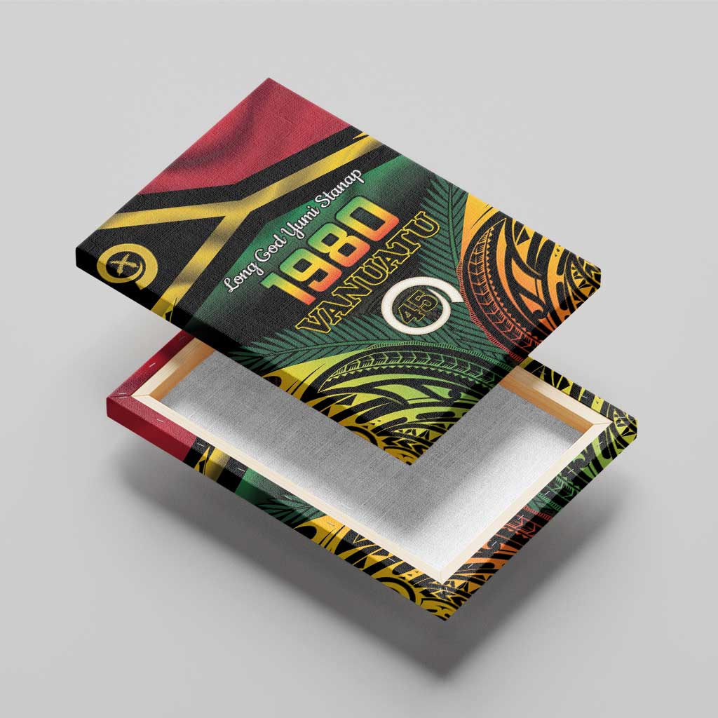 Vanuatu 1980 Canvas Wall Art Hapi 45 Yia Indipendens Anivesari LT14 - Polynesian Pride