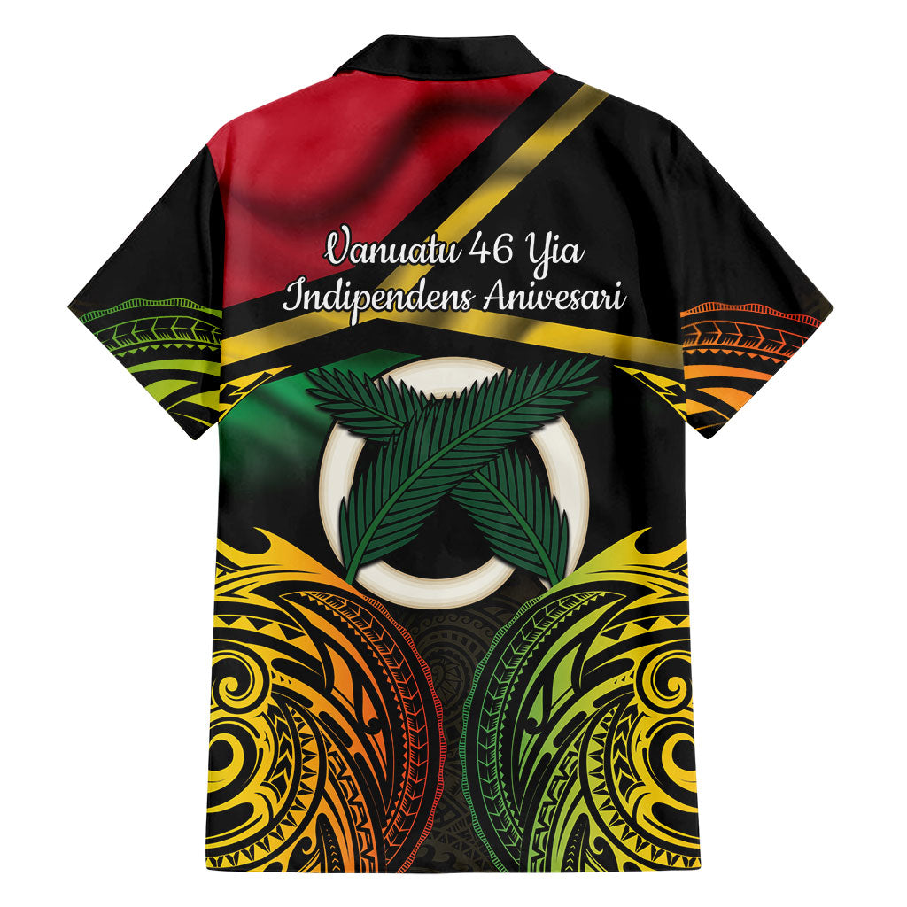 Vanuatu 1980 Family Matching Long Sleeve Bodycon Dress and Hawaiian Shirt Hapi 46 Yia Indipendens Anivesari LT14 - Polynesian Pride