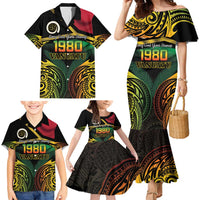 Vanuatu 1980 Family Matching Mermaid Dress and Hawaiian Shirt Hapi 45 Yia Indipendens Anivesari