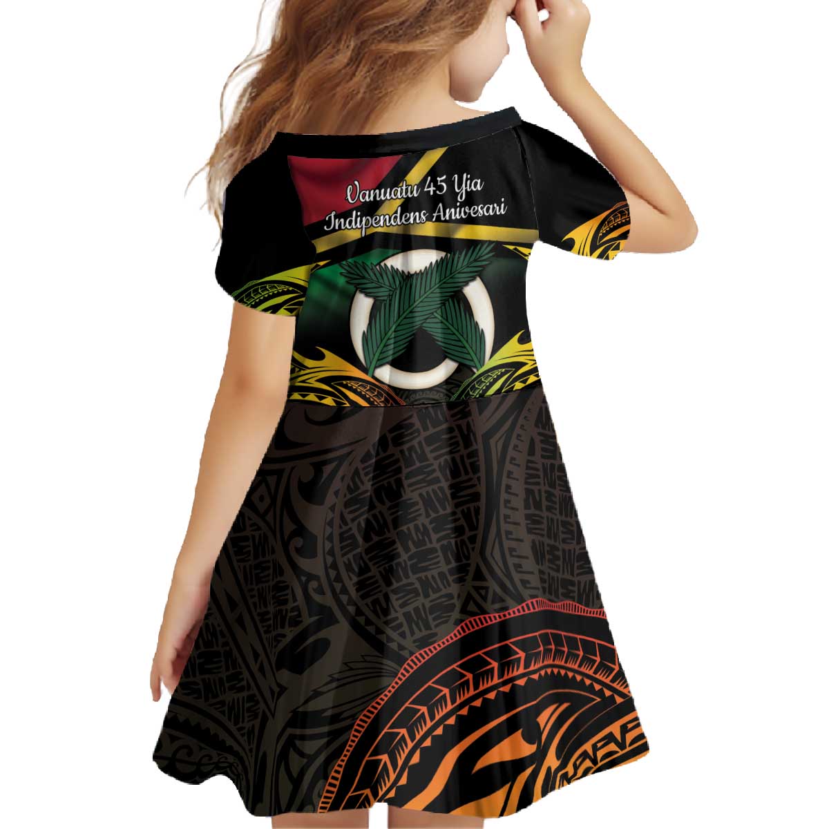 Vanuatu 1980 Family Matching Off The Shoulder Long Sleeve Dress and Hawaiian Shirt Hapi 45 Yia Indipendens Anivesari