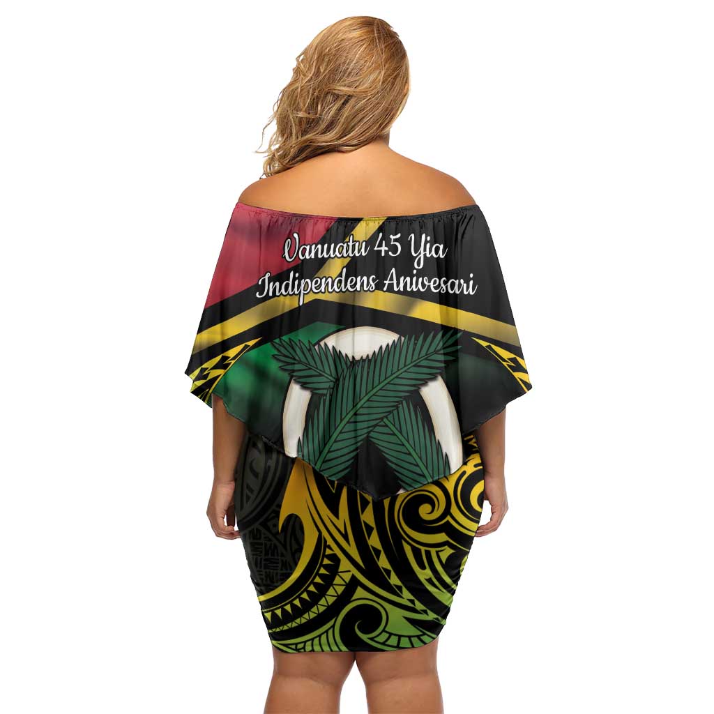Vanuatu 1980 Family Matching Off Shoulder Short Dress and Hawaiian Shirt Hapi 45 Yia Indipendens Anivesari