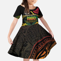 Vanuatu 1980 Family Matching Summer Maxi Dress and Hawaiian Shirt Hapi 45 Yia Indipendens Anivesari