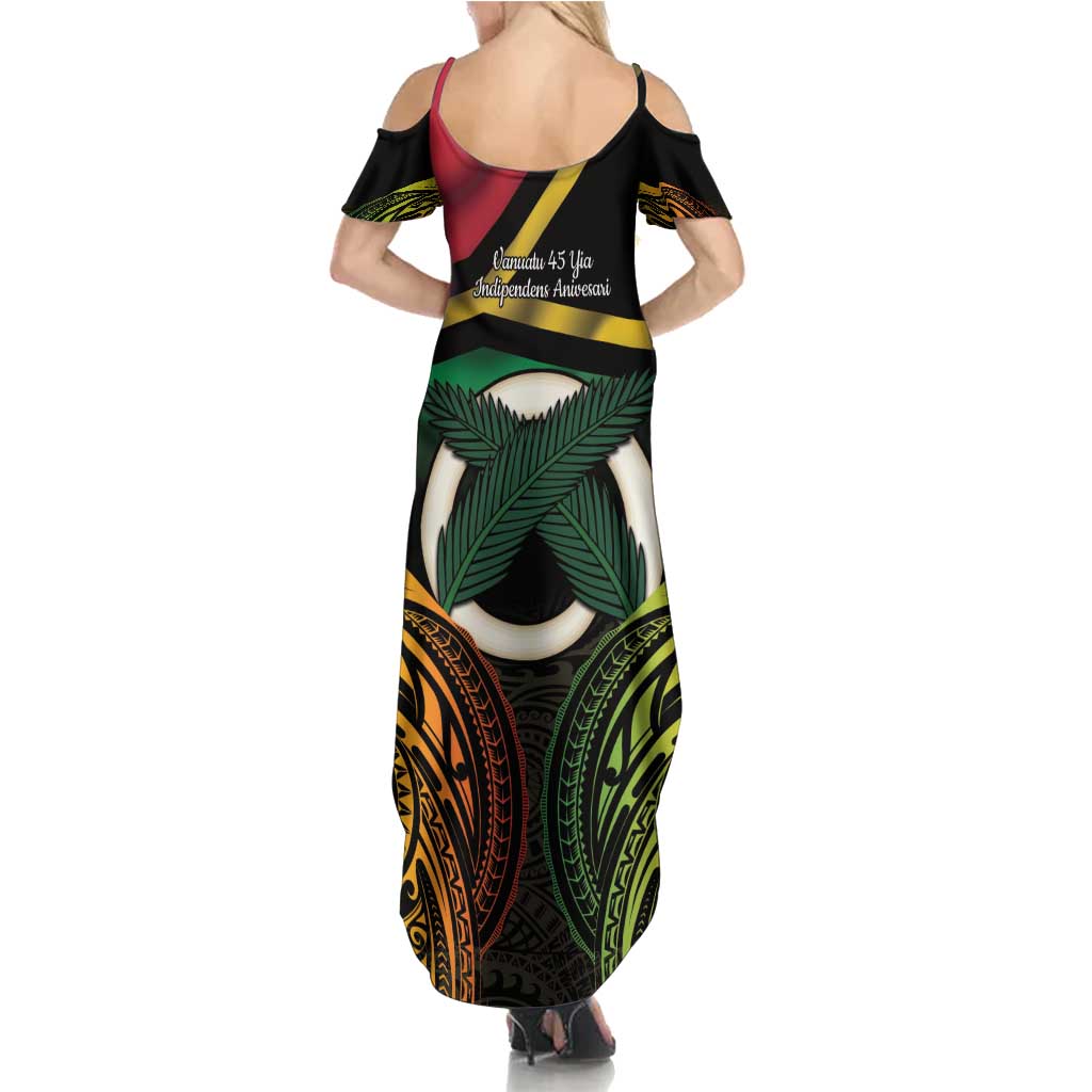 Vanuatu 1980 Family Matching Summer Maxi Dress and Hawaiian Shirt Hapi 45 Yia Indipendens Anivesari