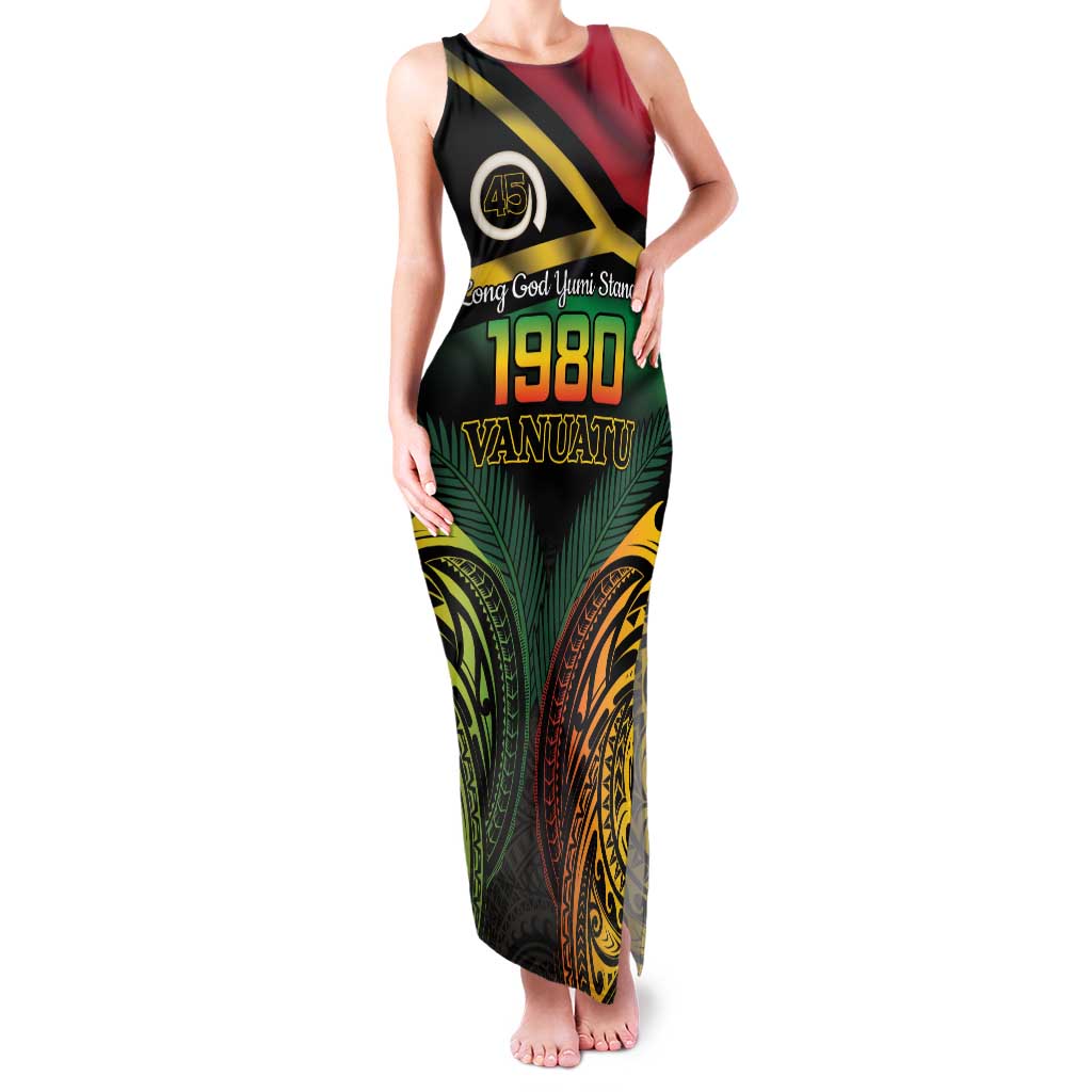 Vanuatu 1980 Family Matching Tank Maxi Dress and Hawaiian Shirt Hapi 45 Yia Indipendens Anivesari