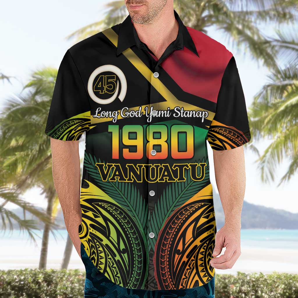 Vanuatu 1980 Hawaiian Shirt Hapi 45 Yia Indipendens Anivesari LT14 - Polynesian Pride