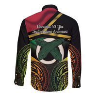 Vanuatu 1980 Long Sleeve Button Shirt Hapi 45 Yia Indipendens Anivesari LT14 - Polynesian Pride