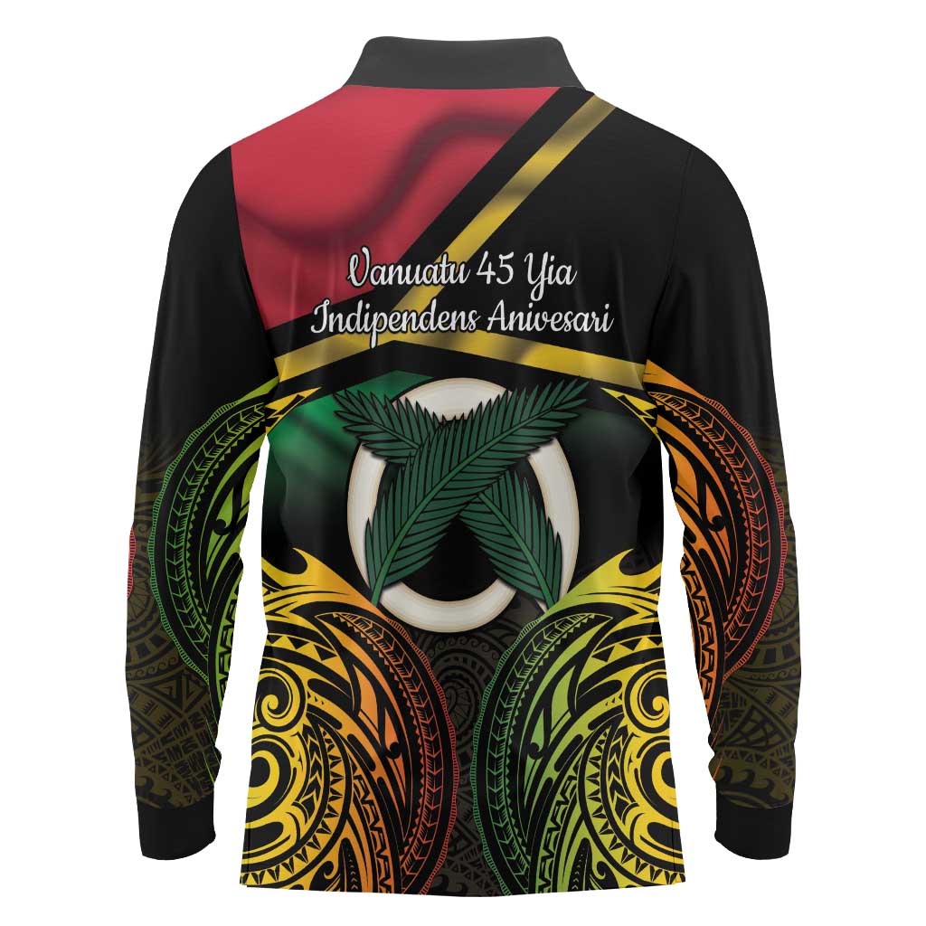 Vanuatu 1980 Long Sleeve Polo Shirt Hapi 45 Yia Indipendens Anivesari