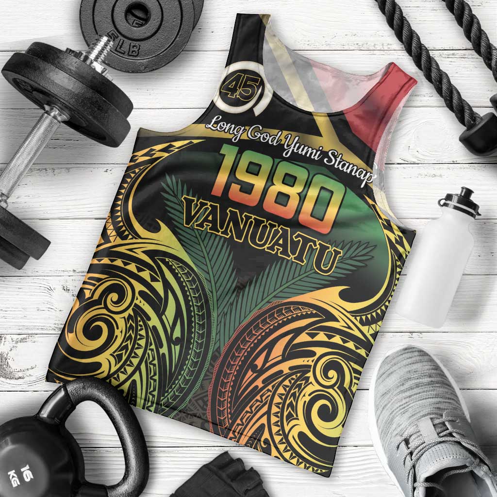 Vanuatu 1980 Men Tank Top Hapi 45 Yia Indipendens Anivesari LT14 - Polynesian Pride