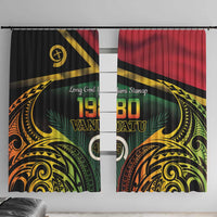 Vanuatu 1980 Window Curtain Hapi 45 Yia Indipendens Anivesari LT14 With Hooks Black - Polynesian Pride