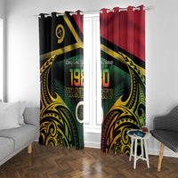 Vanuatu 1980 Window Curtain Hapi 45 Yia Indipendens Anivesari LT14 With Grommets Black - Polynesian Pride